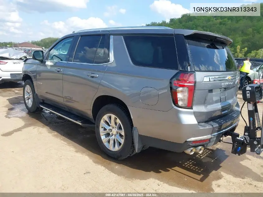 2022 Chevrolet Tahoe 4Wd Premier VIN: 1GNSKSKD3NR313343 Lot: 42147561