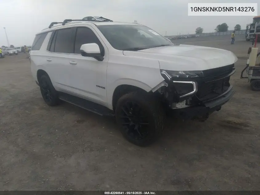 2022 Chevrolet Tahoe 4Wd Lt VIN: 1GNSKNKD5NR143276 Lot: 42268541