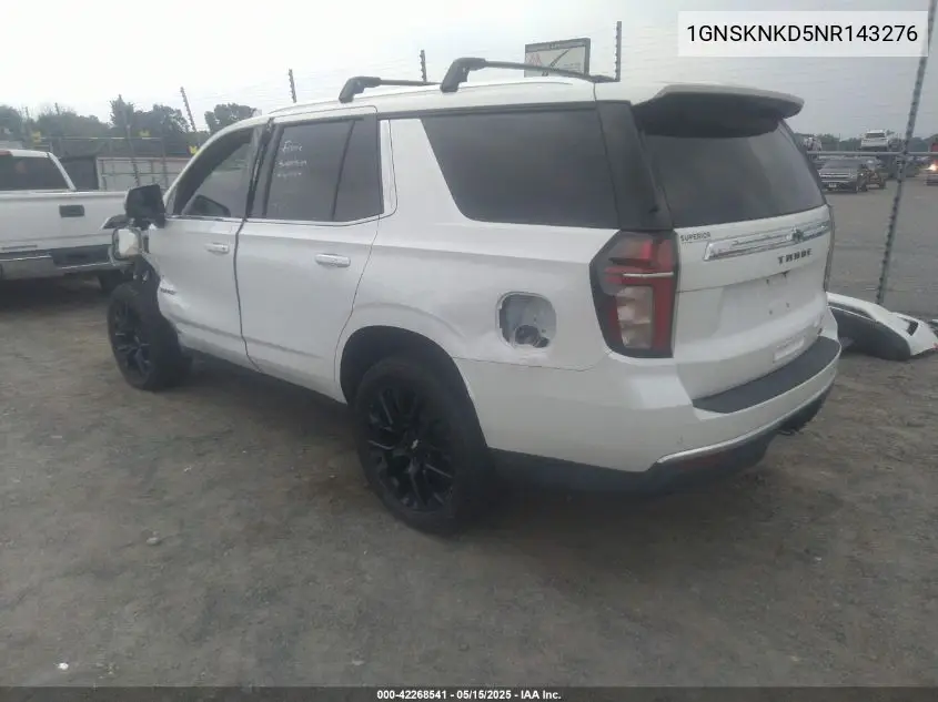 2022 Chevrolet Tahoe 4Wd Lt VIN: 1GNSKNKD5NR143276 Lot: 42268541