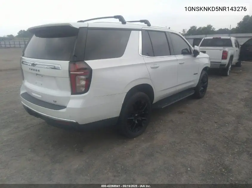 2022 Chevrolet Tahoe 4Wd Lt VIN: 1GNSKNKD5NR143276 Lot: 42268541