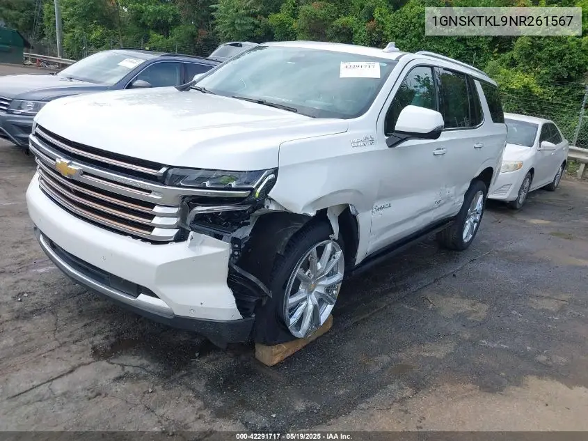 2022 Chevrolet Tahoe 4Wd High Country VIN: 1GNSKTKL9NR261567 Lot: 42291717