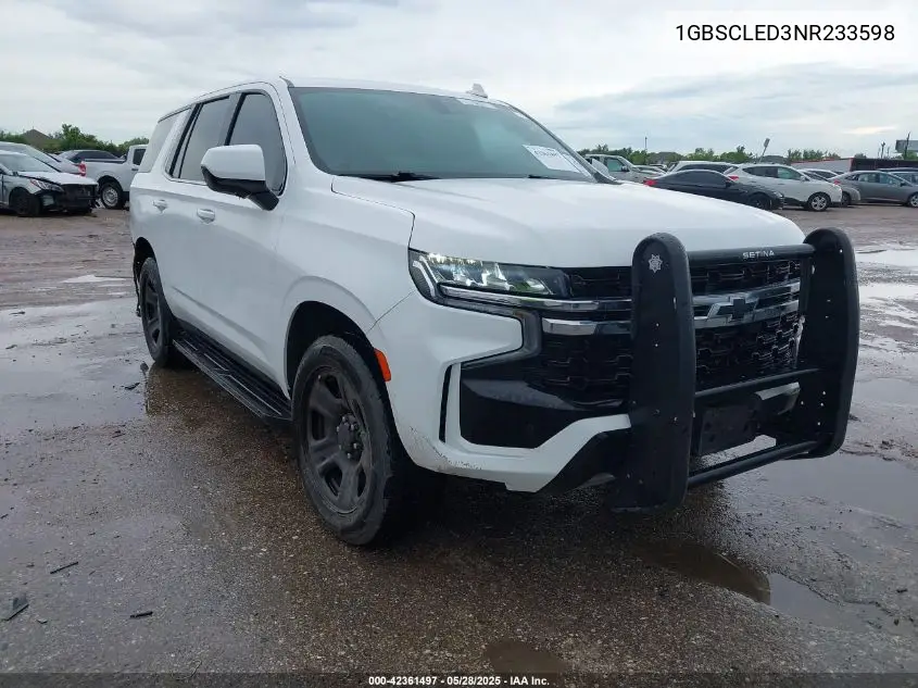 2022 Chevrolet Tahoe 2Wd Commercial Fleet VIN: 1GBSCLED3NR233598 Lot: 42361497