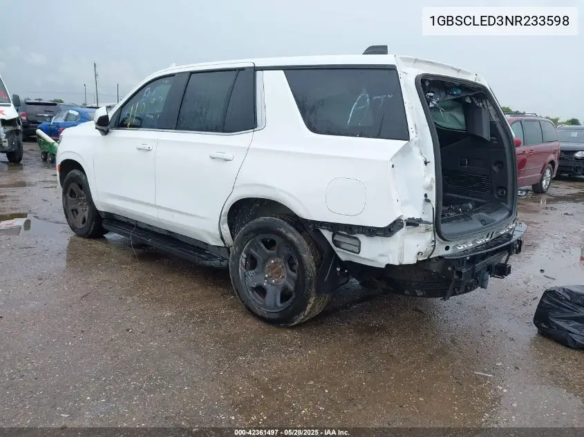 2022 Chevrolet Tahoe 2Wd Commercial Fleet VIN: 1GBSCLED3NR233598 Lot: 42361497