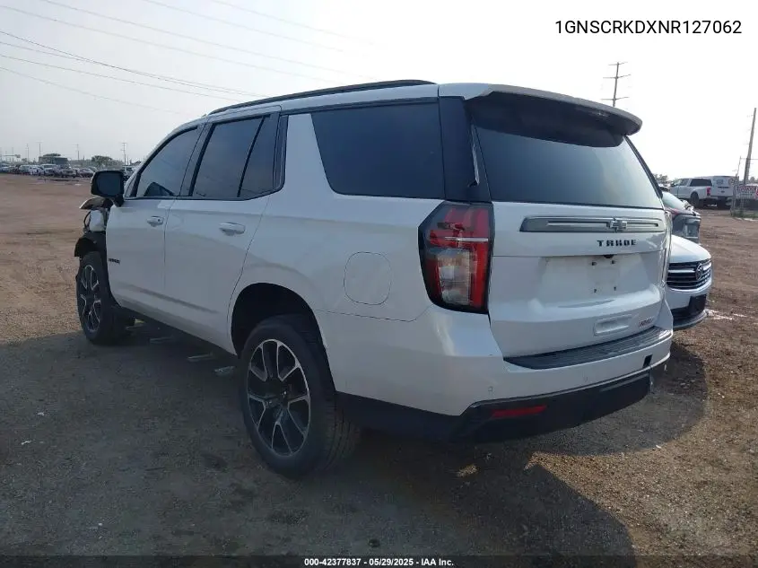 2022 Chevrolet Tahoe 2Wd Rst VIN: 1GNSCRKDXNR127062 Lot: 42377837