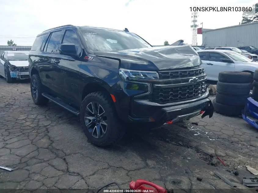 2022 Chevrolet Tahoe 4Wd Z71 VIN: 1GNSKPKL8NR103860 Lot: 42383316