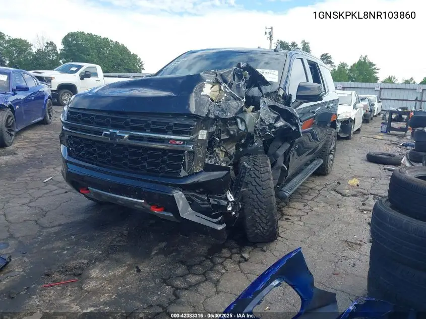 2022 Chevrolet Tahoe 4Wd Z71 VIN: 1GNSKPKL8NR103860 Lot: 42383316