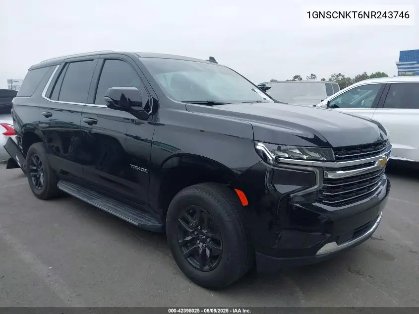 2022 Chevrolet Tahoe 2Wd Lt VIN: 1GNSCNKT6NR243746 Lot: 42398025