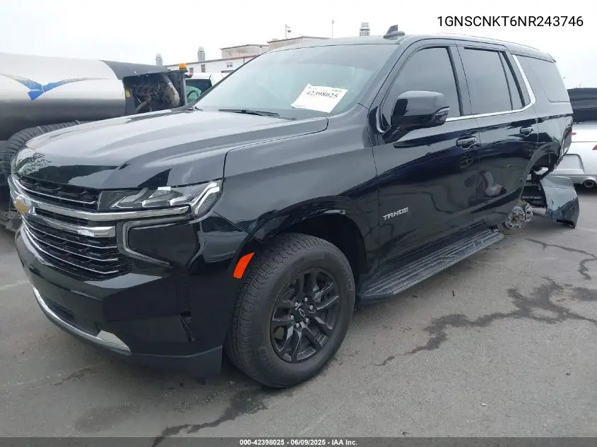 2022 Chevrolet Tahoe 2Wd Lt VIN: 1GNSCNKT6NR243746 Lot: 42398025