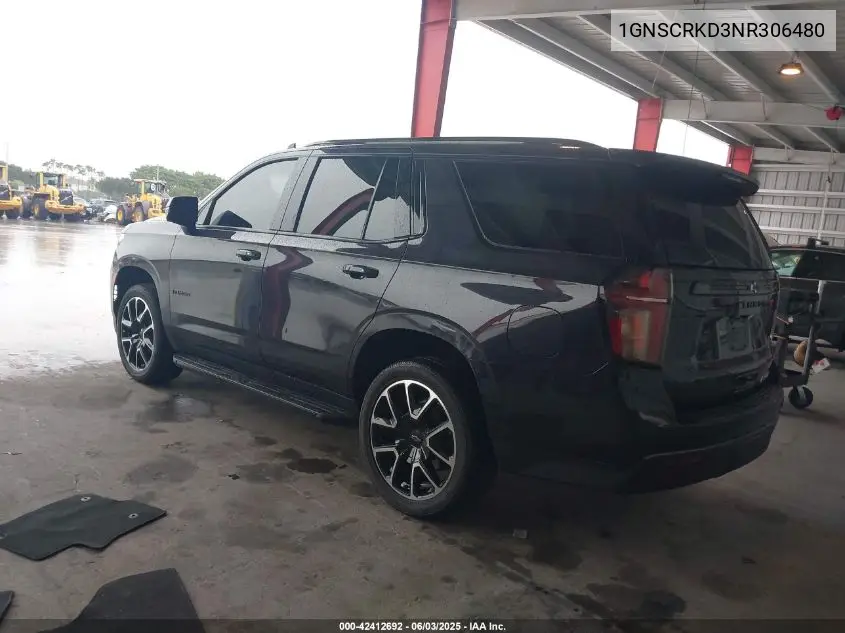 2022 Chevrolet Tahoe 2Wd Rst VIN: 1GNSCRKD3NR306480 Lot: 42412692