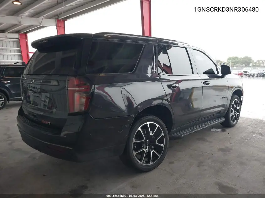 2022 Chevrolet Tahoe 2Wd Rst VIN: 1GNSCRKD3NR306480 Lot: 42412692
