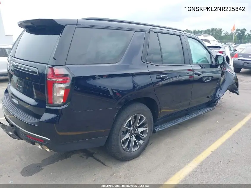 2022 Chevrolet Tahoe 4Wd Z71 VIN: 1GNSKPKL2NR225842 Lot: 42427283