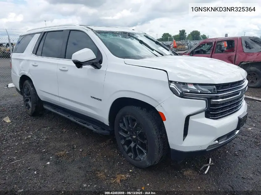 2022 Chevrolet Tahoe 4Wd Lt VIN: 1GNSKNKD3NR325364 Lot: 42483559