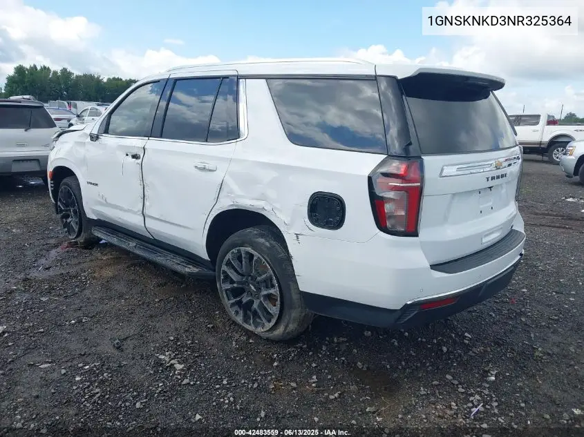 2022 Chevrolet Tahoe 4Wd Lt VIN: 1GNSKNKD3NR325364 Lot: 42483559