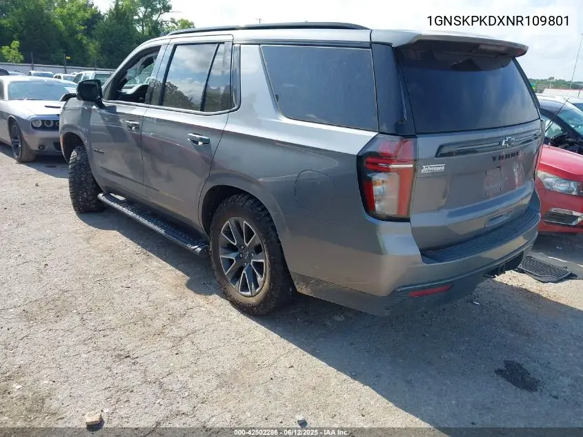 2022 Chevrolet Tahoe 4Wd Z71 VIN: 1GNSKPKDXNR109801 Lot: 42502286