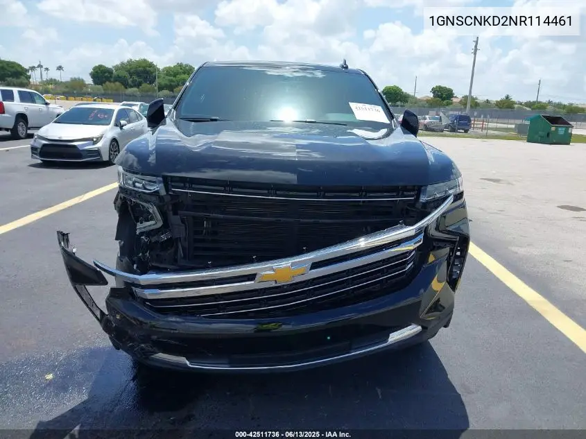 2022 Chevrolet Tahoe 2Wd Lt VIN: 1GNSCNKD2NR114461 Lot: 42511736