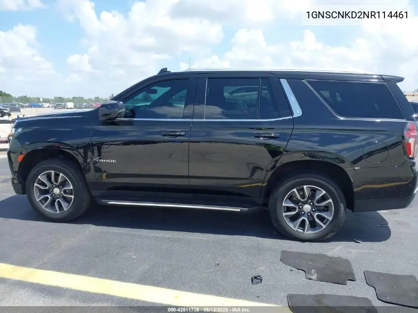 2022 Chevrolet Tahoe 2Wd Lt VIN: 1GNSCNKD2NR114461 Lot: 42511736