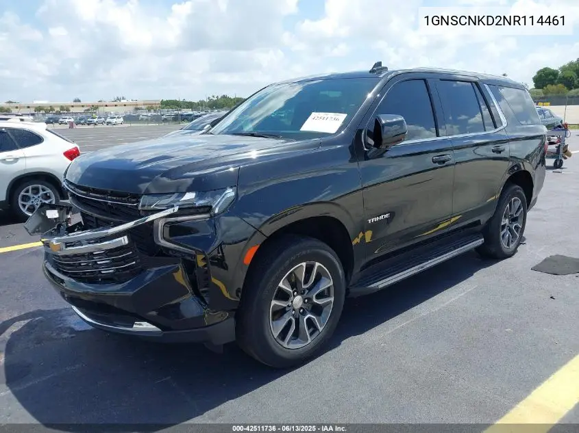2022 Chevrolet Tahoe 2Wd Lt VIN: 1GNSCNKD2NR114461 Lot: 42511736