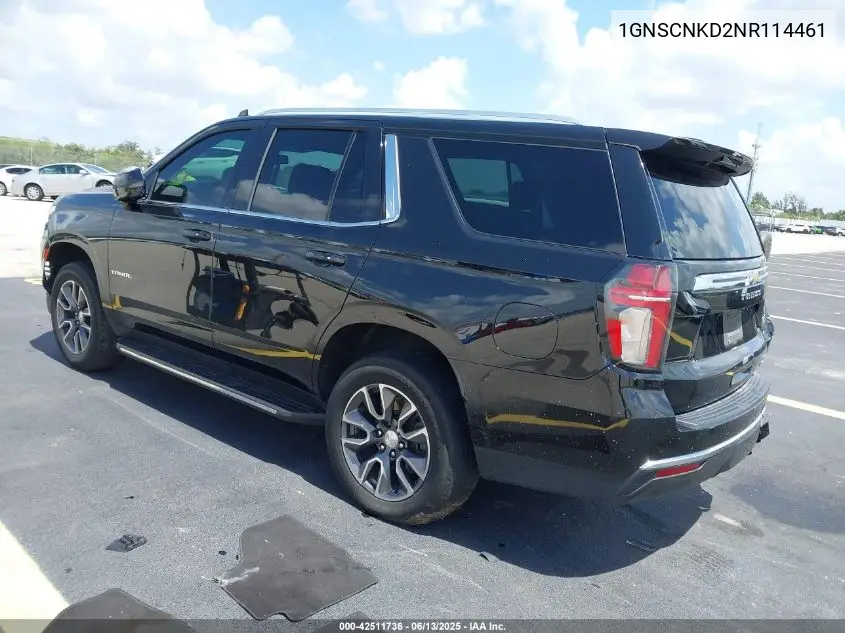 2022 Chevrolet Tahoe 2Wd Lt VIN: 1GNSCNKD2NR114461 Lot: 42511736