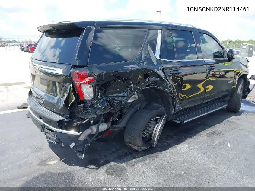 2022 Chevrolet Tahoe 2Wd Lt VIN: 1GNSCNKD2NR114461 Lot: 42511736
