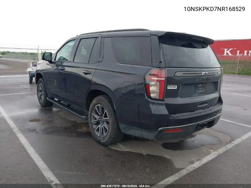 2022 Chevrolet Tahoe 4Wd Z71 VIN: 1GNSKPKD7NR168529 Lot: 42517270