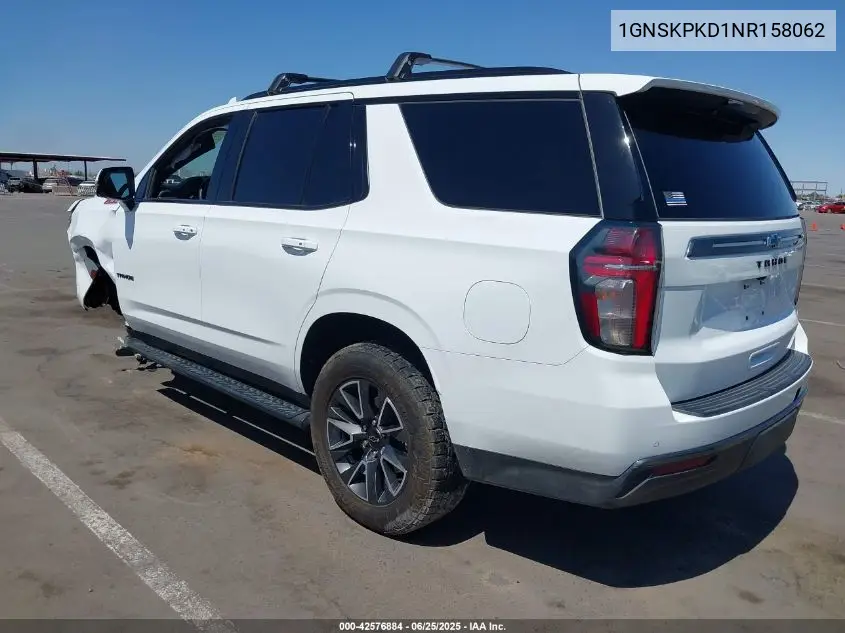 2022 Chevrolet Tahoe 4Wd Z71 VIN: 1GNSKPKD1NR158062 Lot: 42576884