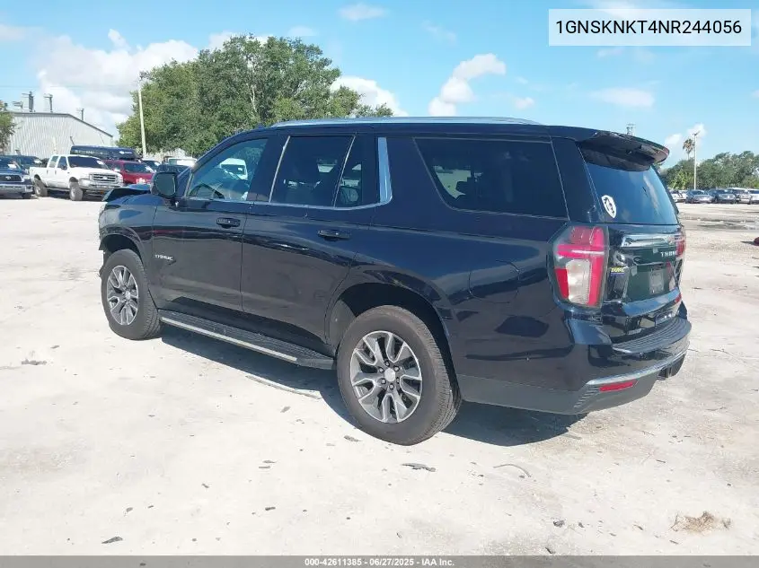 2022 Chevrolet Tahoe 4Wd Lt VIN: 1GNSKNKT4NR244056 Lot: 42611385