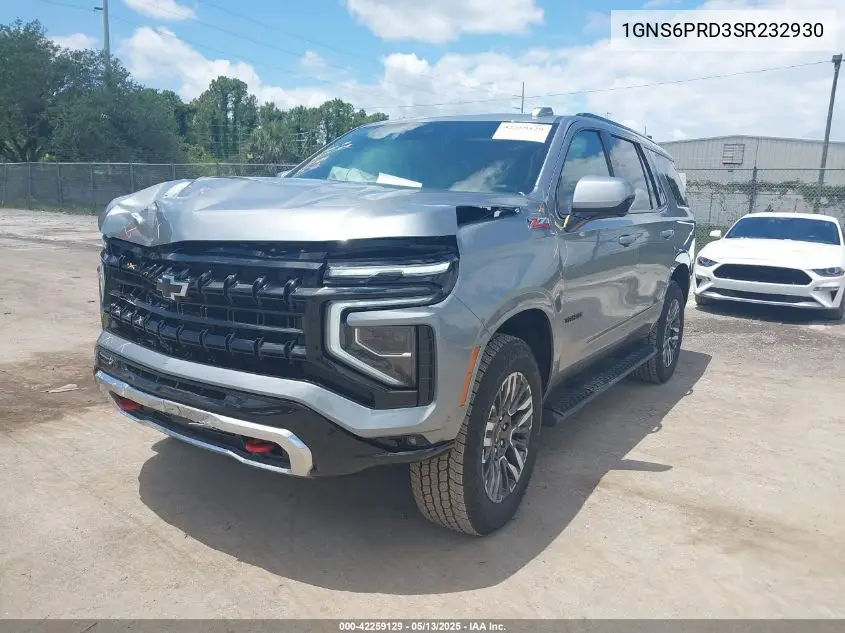 2025 Chevrolet Tahoe 4Wd Z71 VIN: 1GNS6PRD3SR232930 Lot: 42259129
