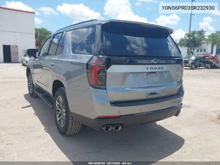 2025 Chevrolet Tahoe 4Wd Z71 VIN: 1GNS6PRD3SR232930 Lot: 42259129