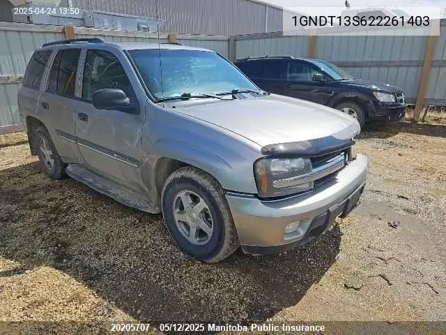 2002 Chevrolet Trailblazer Lt VIN: 1GNDT13S622261403 Lot: 20205707