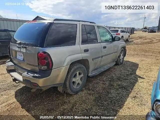2002 Chevrolet Trailblazer Lt VIN: 1GNDT13S622261403 Lot: 20205707