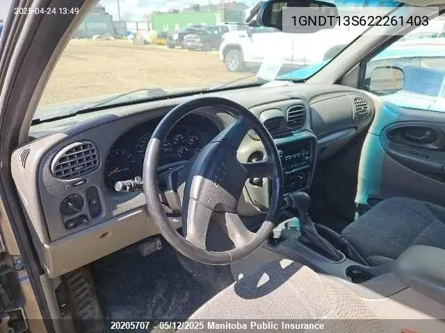 2002 Chevrolet Trailblazer Lt VIN: 1GNDT13S622261403 Lot: 20205707