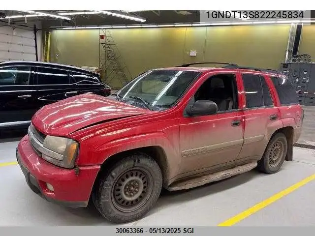 2002 Chevrolet Trailblazer VIN: 1GNDT13S822245834 Lot: 30063366