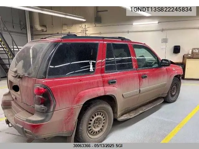 2002 Chevrolet Trailblazer VIN: 1GNDT13S822245834 Lot: 30063366