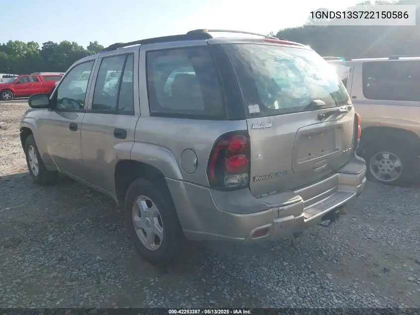 2002 Chevrolet Trailblazer Ls VIN: 1GNDS13S722150586 Lot: 42253387