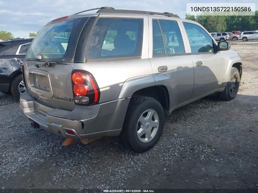 2002 Chevrolet Trailblazer Ls VIN: 1GNDS13S722150586 Lot: 42253387