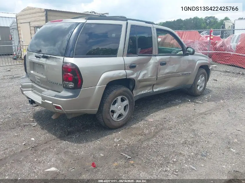 2002 Chevrolet Trailblazer Ls VIN: 1GNDS13S422425766 Lot: 42271311