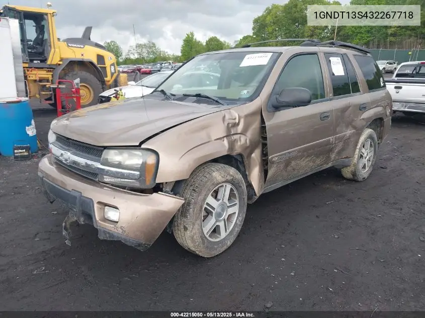 2003 Chevrolet Trailblazer Lt VIN: 1GNDT13S432267718 Lot: 42215050