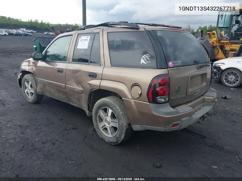 2003 Chevrolet Trailblazer Lt VIN: 1GNDT13S432267718 Lot: 42215050