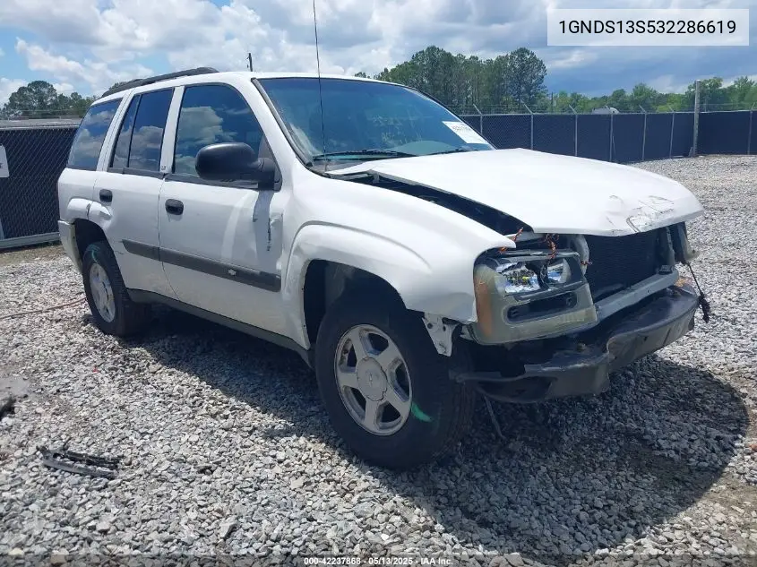 2003 Chevrolet Trailblazer Ls VIN: 1GNDS13S532286619 Lot: 42237868
