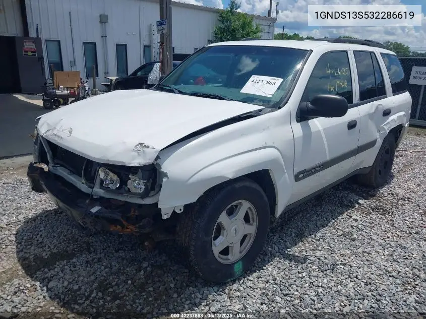 2003 Chevrolet Trailblazer Ls VIN: 1GNDS13S532286619 Lot: 42237868