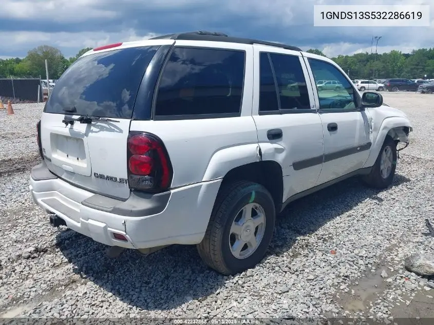 2003 Chevrolet Trailblazer Ls VIN: 1GNDS13S532286619 Lot: 42237868