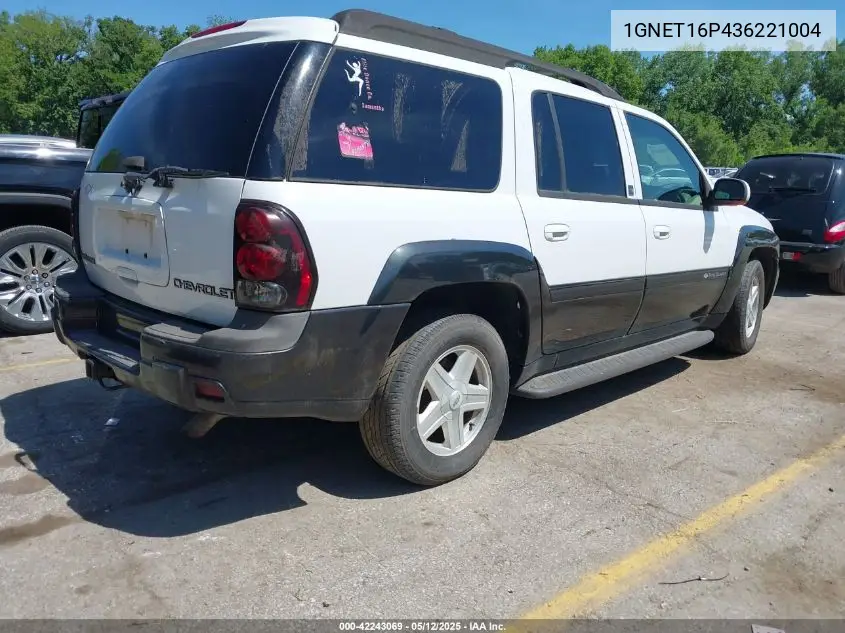 2003 Chevrolet Trailblazer Ext Lt VIN: 1GNET16P436221004 Lot: 42243069