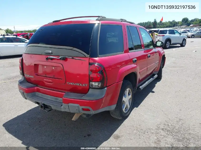 2003 Chevrolet Trailblazer Lt VIN: 1GNDT13S932197536 Lot: 42666568