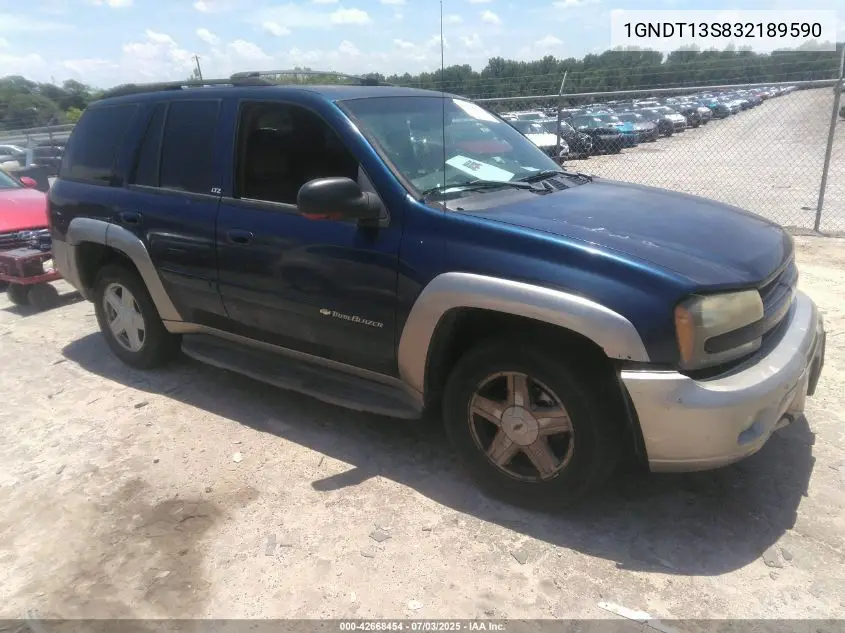 2003 Chevrolet Trailblazer Ltz VIN: 1GNDT13S832189590 Lot: 42668454