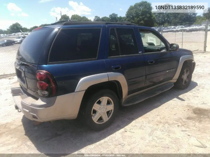 2003 Chevrolet Trailblazer Ltz VIN: 1GNDT13S832189590 Lot: 42668454