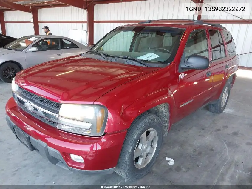 2003 Chevrolet Trailblazer Lt VIN: 1GNDT13S932322972 Lot: 42804017