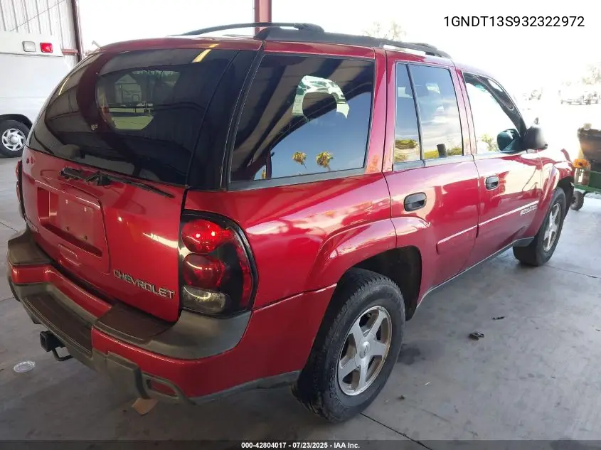 2003 Chevrolet Trailblazer Lt VIN: 1GNDT13S932322972 Lot: 42804017