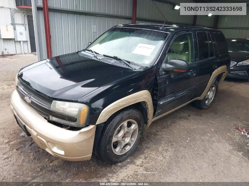 2004 Chevrolet Trailblazer Lt VIN: 1GNDT13S242333698 Lot: 42233564
