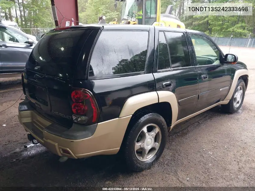 2004 Chevrolet Trailblazer Lt VIN: 1GNDT13S242333698 Lot: 42233564