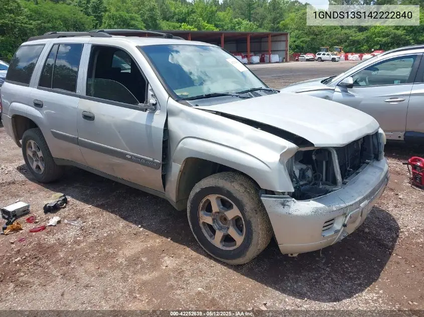 2004 Chevrolet Trailblazer Ls VIN: 1GNDS13S142222840 Lot: 42252639